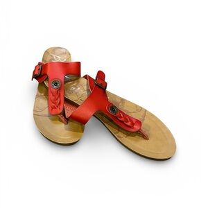 Blowfish Red Braided Sandals